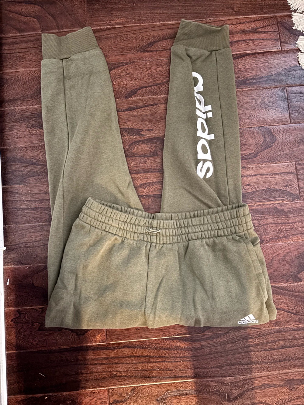 Adidas Olive Green Logo Jogger Sweatpants